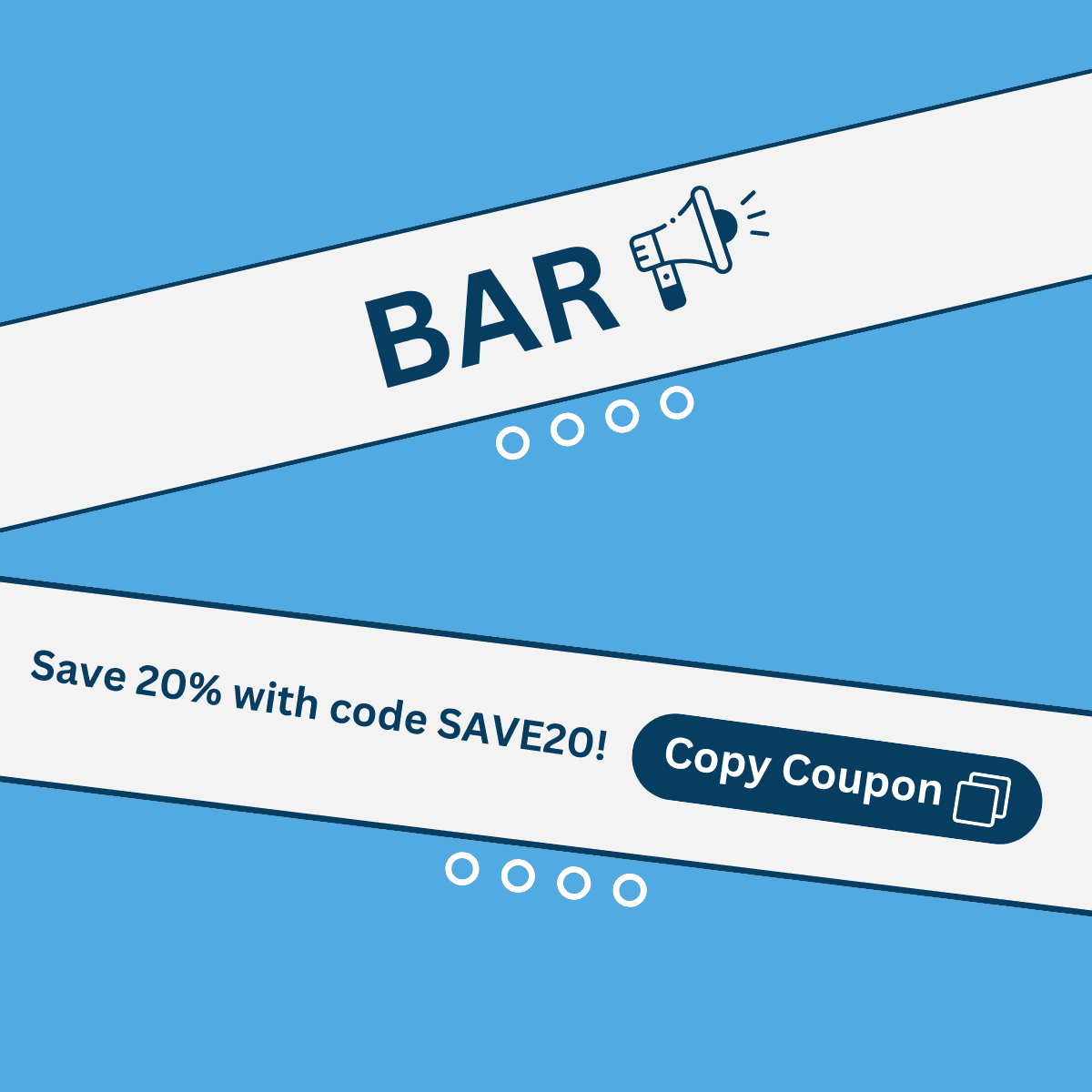 Create customizable announcement bars with a copy code button for seamless promotions.