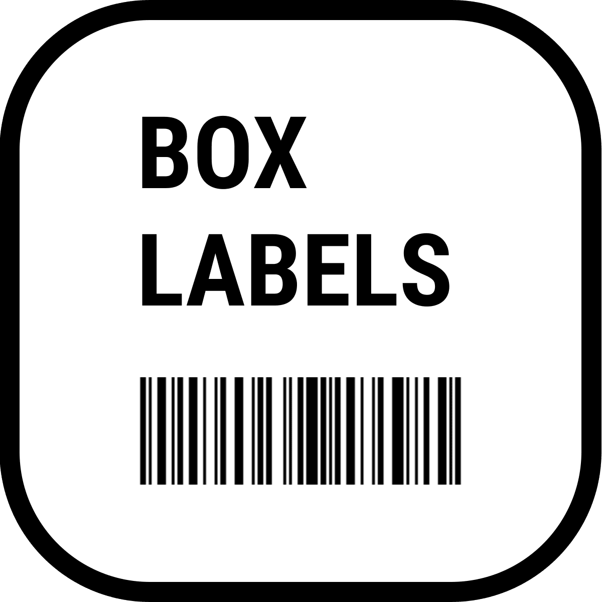 Search, select variants, select quantity to print and generate your box labels logo