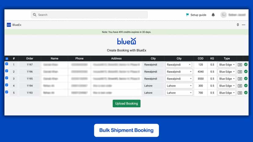 Single or Bulk Booking