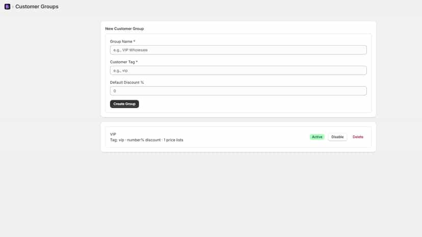 Customer Groups