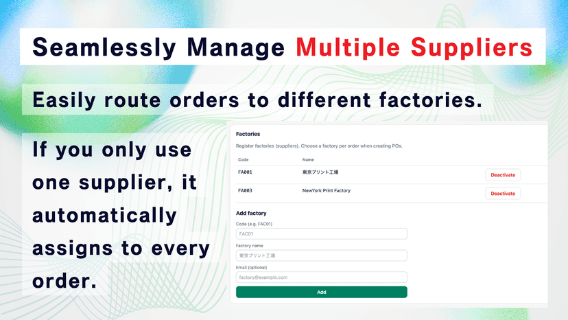 seamlessly manage multiple suppliers