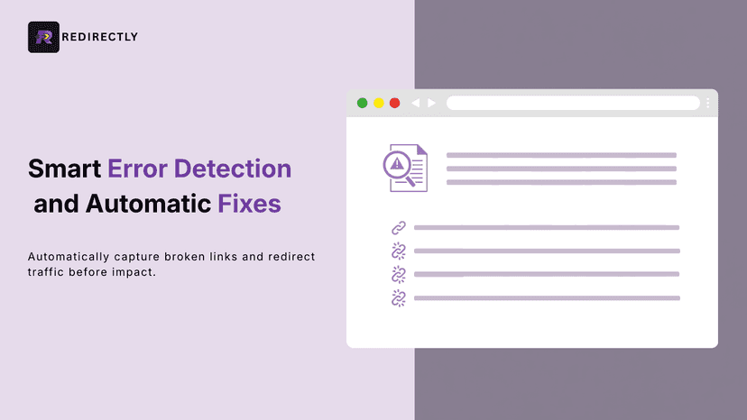 Smart detection of 404 errors and automatic redirect fixes