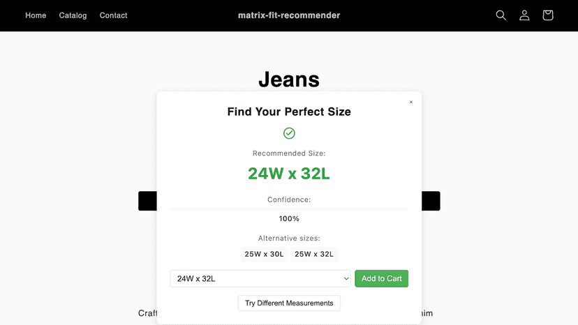 Recommending the correct size