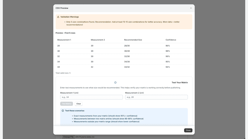 Uploading Matrices