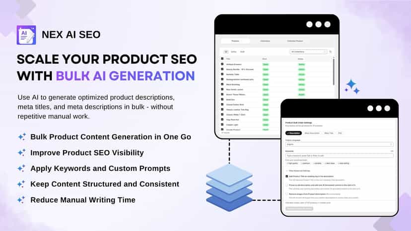 Bulk AI generation for Shopify product SEO content