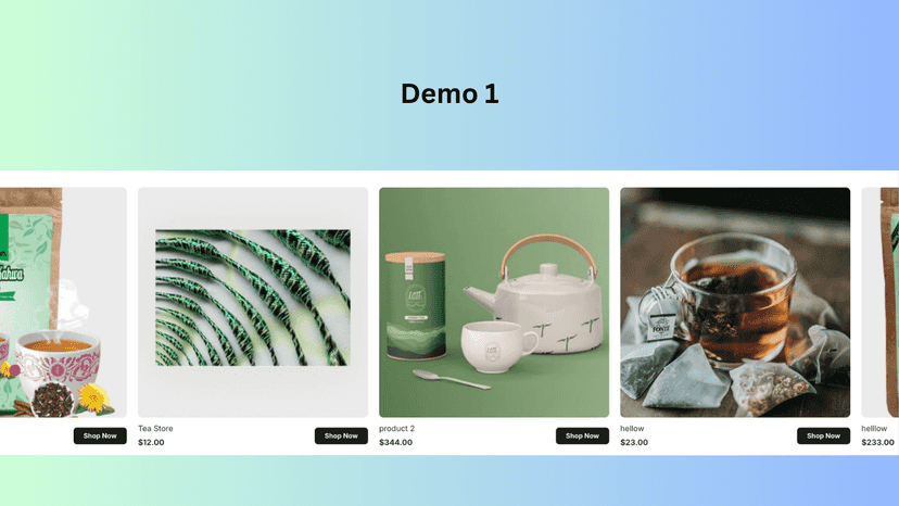 product ticker demo