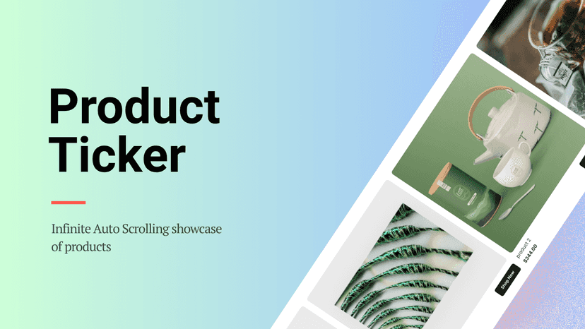 product ticker showcase
