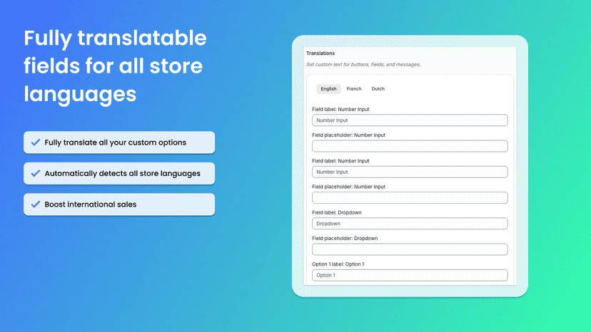Fully translatable option fields