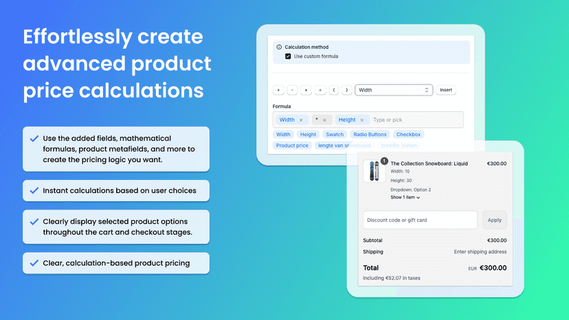 Product price formula