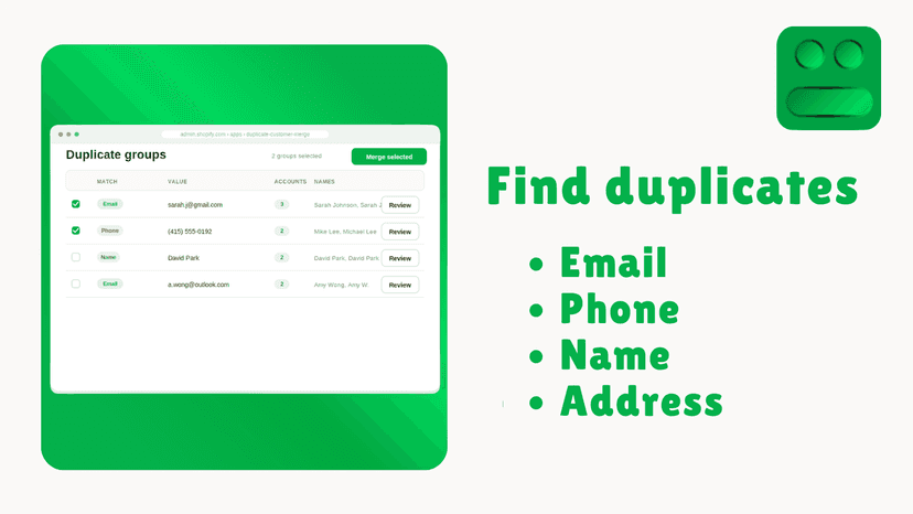 Find Duplicate Customer Merge