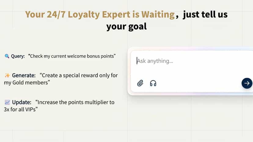 24/7 AI loyalty expert: Query, generate, update via text command