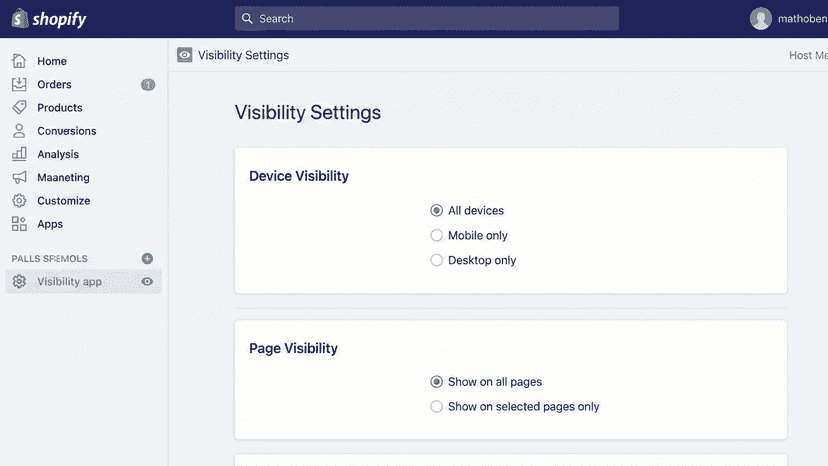 Controlling widget visibility on different devices and pages.