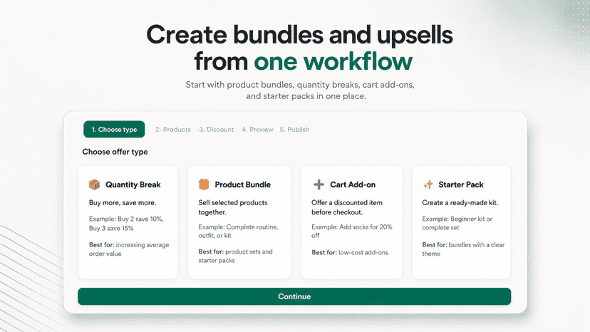 Create bundles and upsells from one workflow