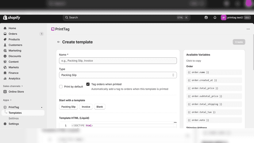Template Editor