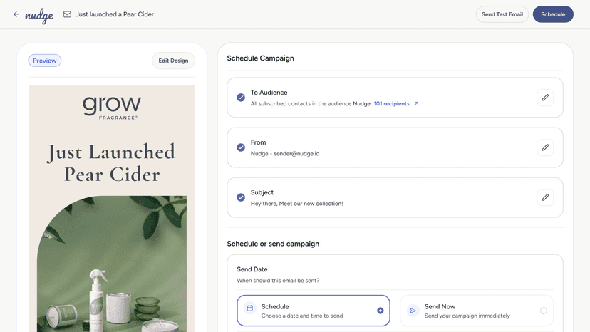 Email schedule