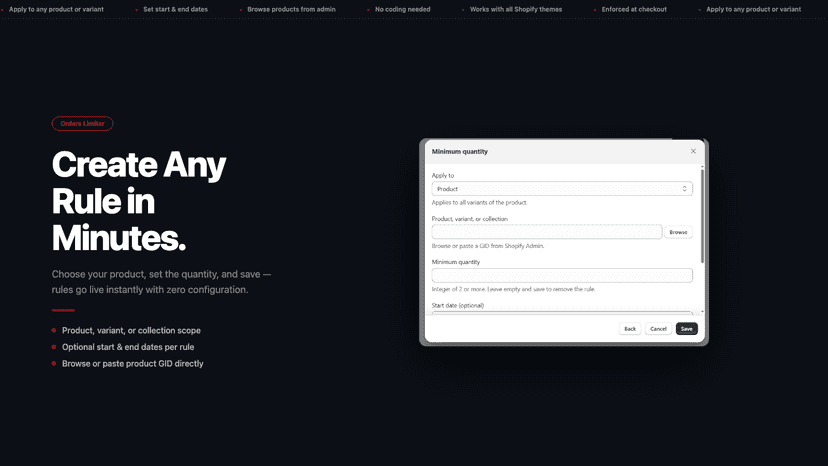 Create Any Rule in Minutes.