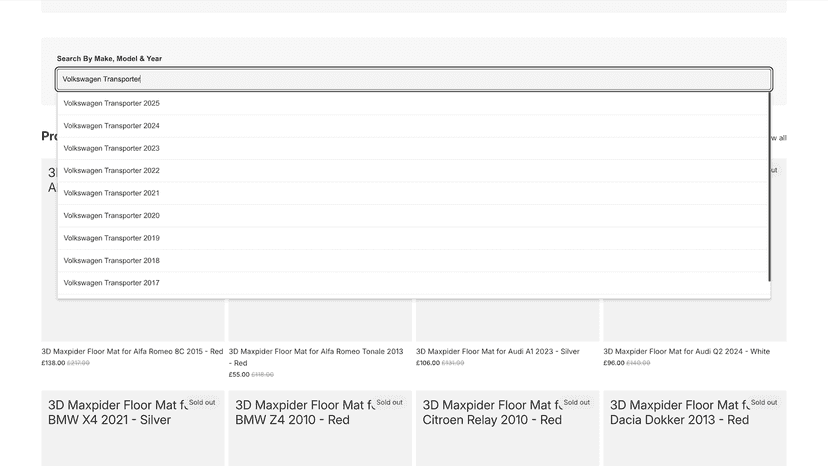 AutoFinder UK Product Results Page