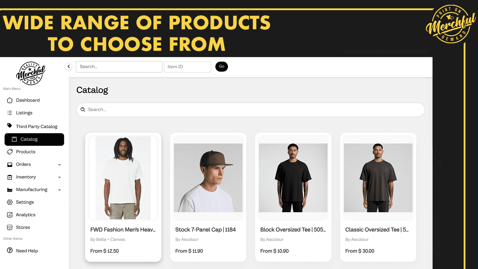 Wide range of products exclusive to Merchful customers