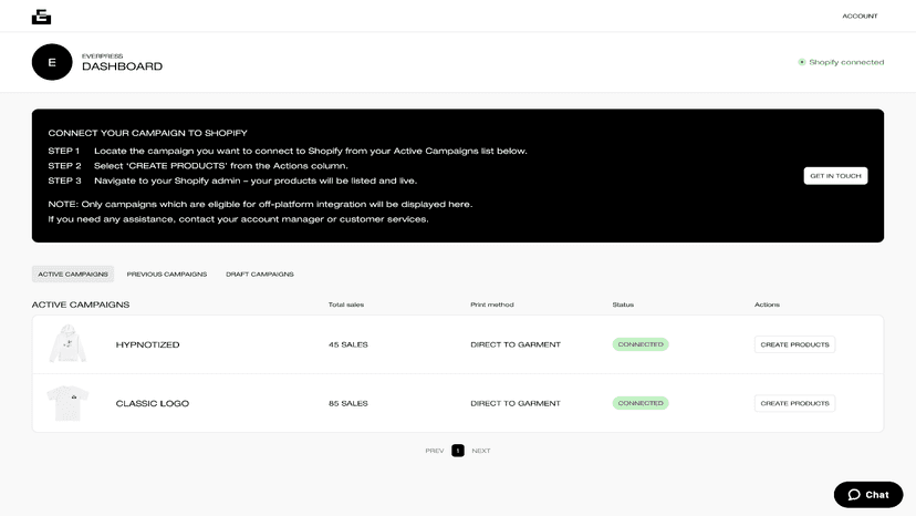 Everpress Dashboard