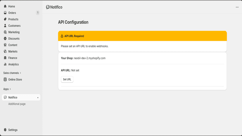 Showcasing screen if api url is not set.