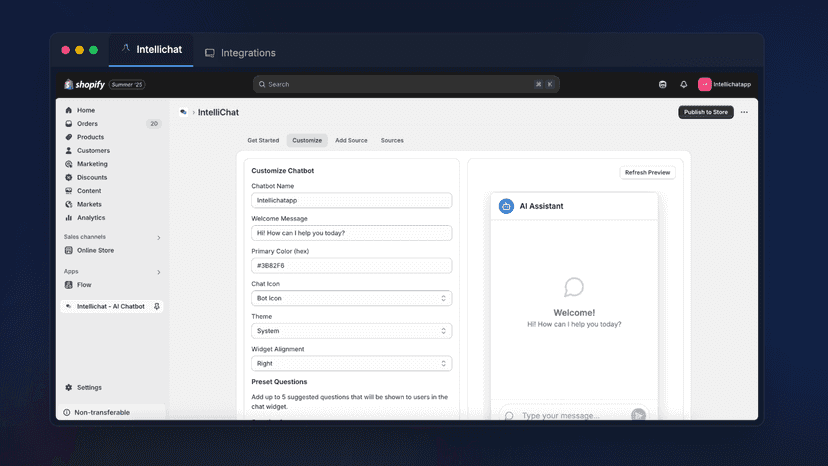 Customize Tab to Change look of Chatbot