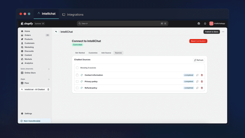 Source Tab to manage Sources