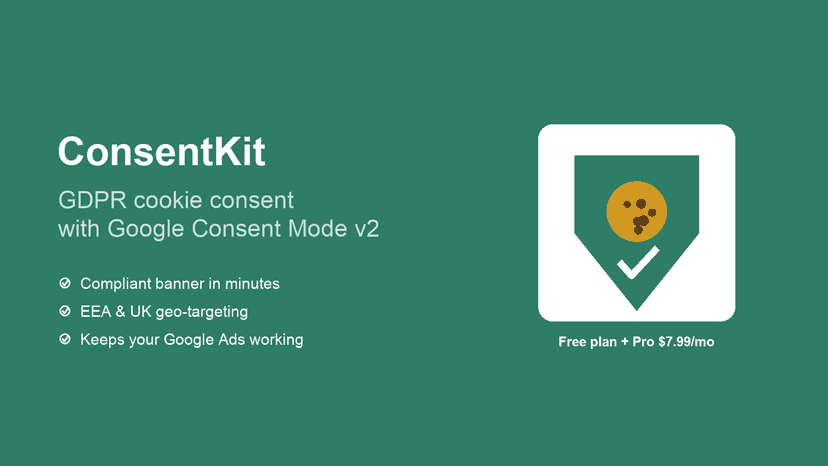 ConsentKit: GDPR cookie consent with Google Consent Mode v2