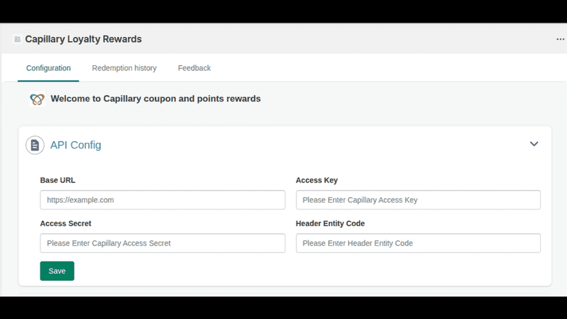 Manage API Configuration