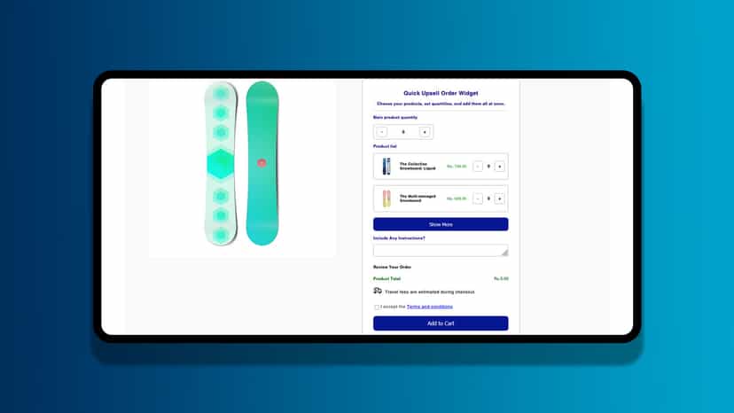 Quick Order Product Page