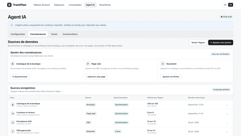 Supervised AI actions and recent support conversation