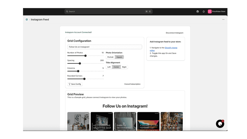 Admin Grid Layout
