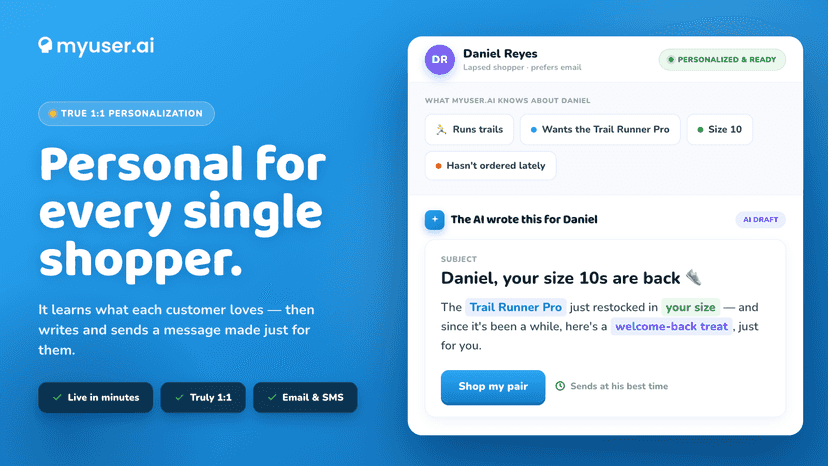 Customer profile beside the AI-written message it generated