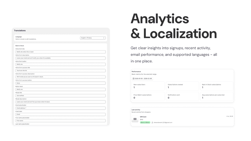 Analytics & Localization