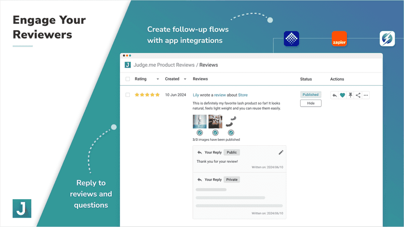 Engage your reviewers by replying to reviews and questions