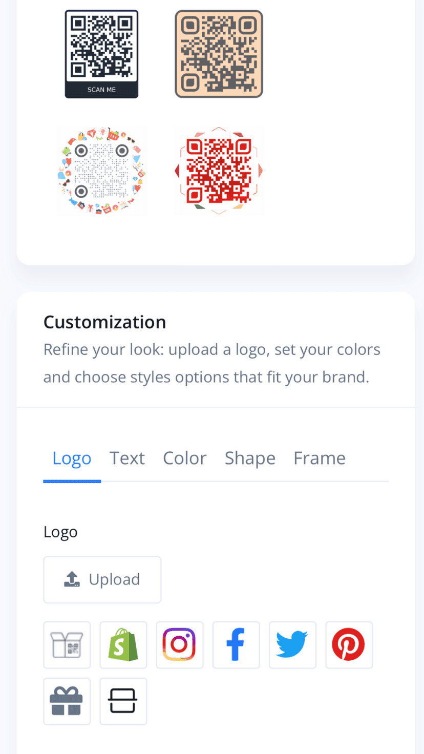 Create dynamic QR codes with your color and icon. Link anywhere.