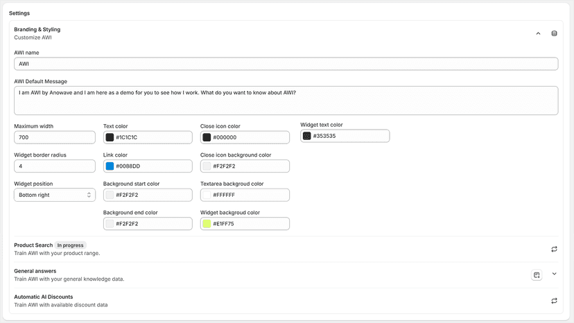 Customizable interface