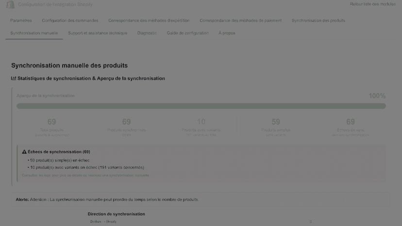 Manual Product Synchronization