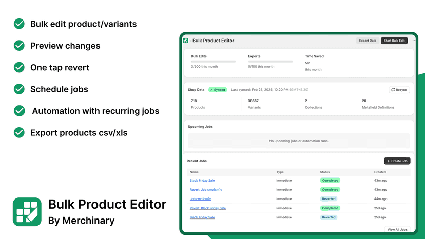 Merchinary Bulk Product Editor