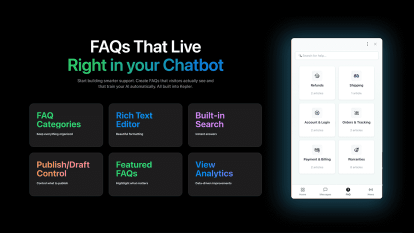 AI Chat + Live Chat. Kepler AI-Powered Shopify App.