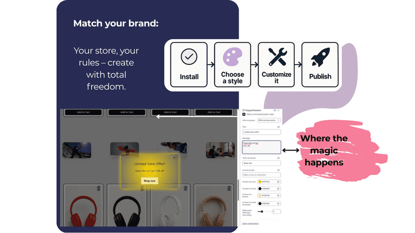 Install, customize, and publish—no code needed