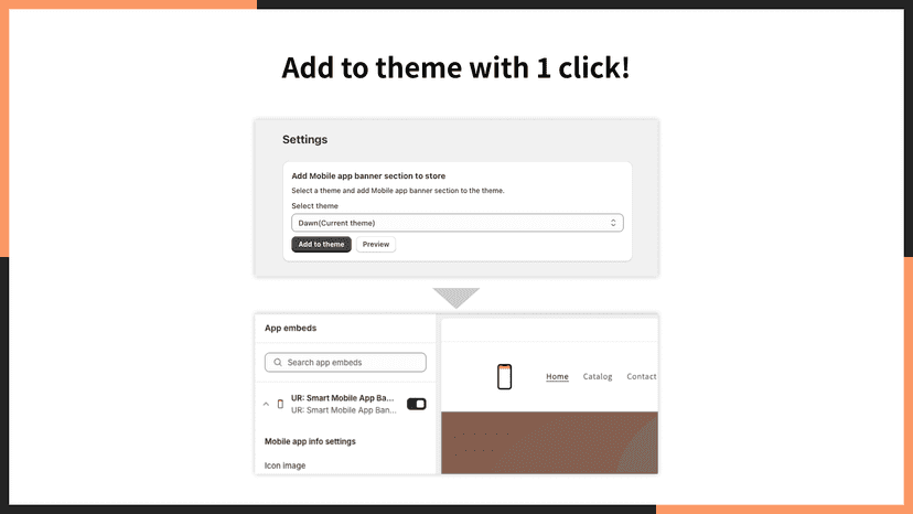 Add to theme with 1 click!