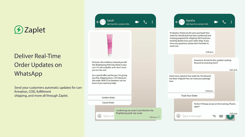 Deliver real-time order updates on WhatsApp