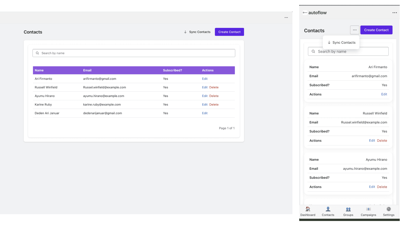 creating and sync contacts