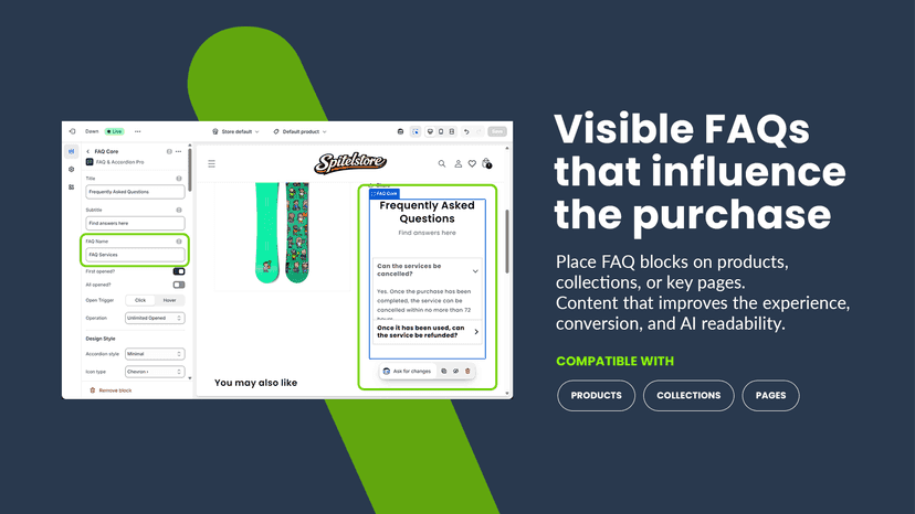Visible FAQs that influence purchase