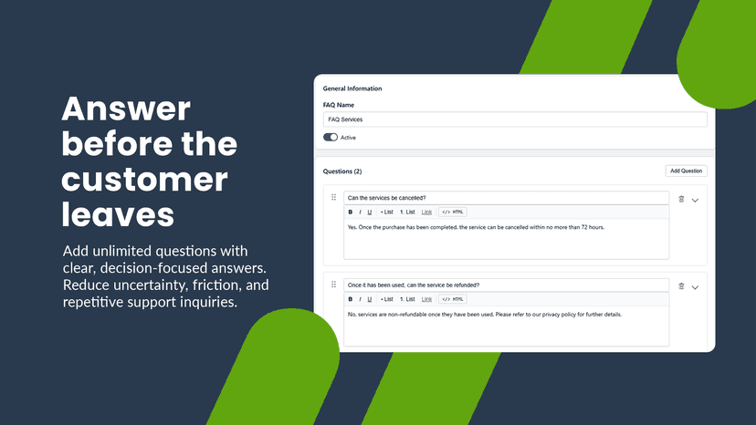 Respond before the customer leaves