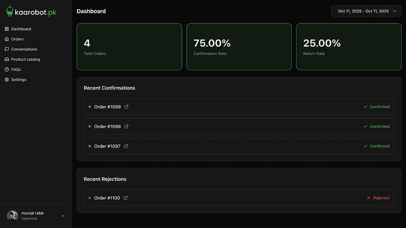 merchant dashboard
