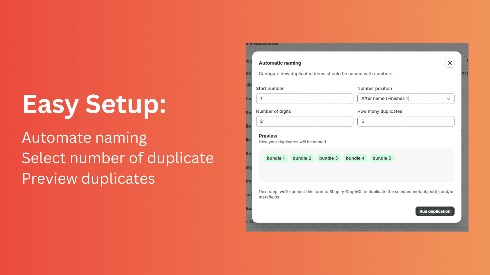 easy setup and automated naming