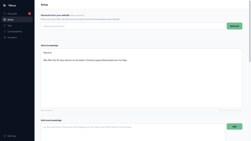 Auto-train your bot by scanning your store URL