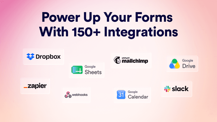 Power up your forms with 150+ integrations