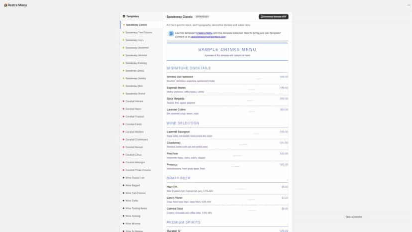 Choose from dynamic template